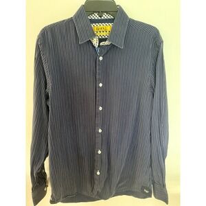 Brio Milano Men's Dress Shirt Size L, Contemporary Fit Size Large 16.5/17 Blue